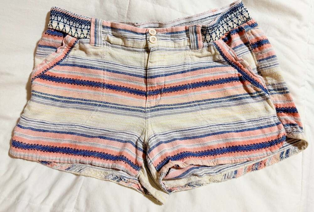 Maurices Women Multi-Color Striped Boho Beach Shorts Size M